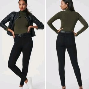 SPANX Ankle Skinny Black Jeans Slimming Shaping Pull On Size M